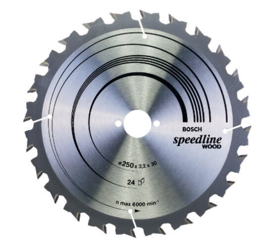 Ripzāģa disks 250x30x3.2mm T24 Speedline Wood, 2608640680, Bosch (2608640680)