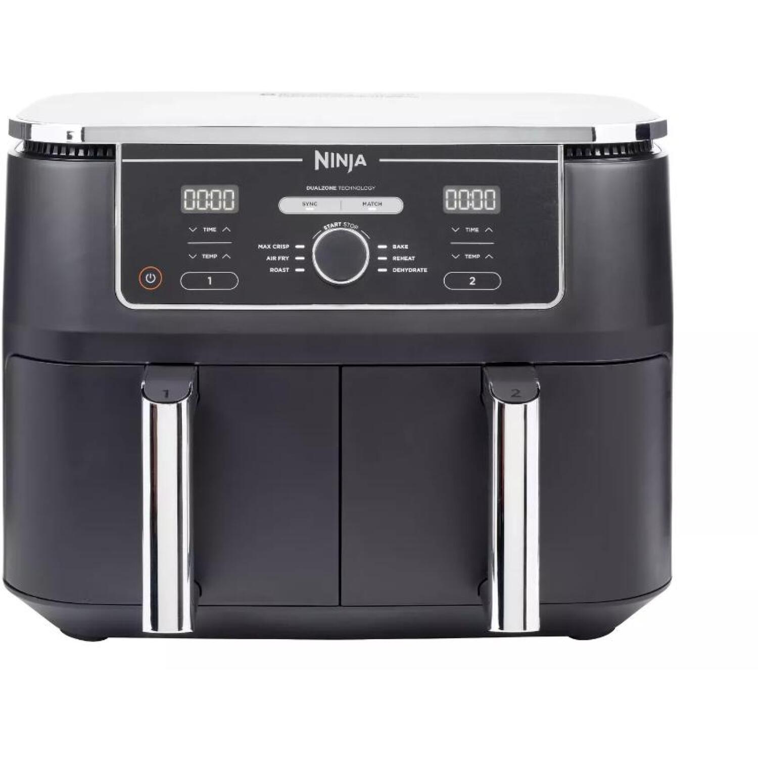 Ninja aerogrils AF400EU, 2470 W, 9.5 l, 40 - 240 °C, 2 gatavošanas zonas, 6 programmas, sinhronizācija, saderība (AF400EU)