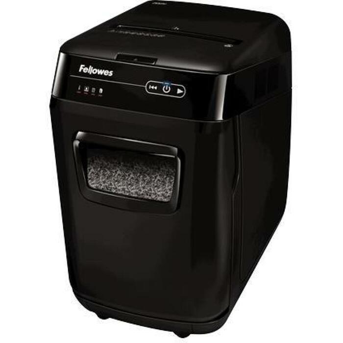 Fellowes Шредер AutoMax 200M/4656301, Микро-резка 2x14 мм, 200 листов, 32 Л, P-5, Кредитные карты, Скобы (4656301)
