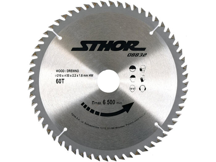 TCT BLADE FOR WOOD D210 T60