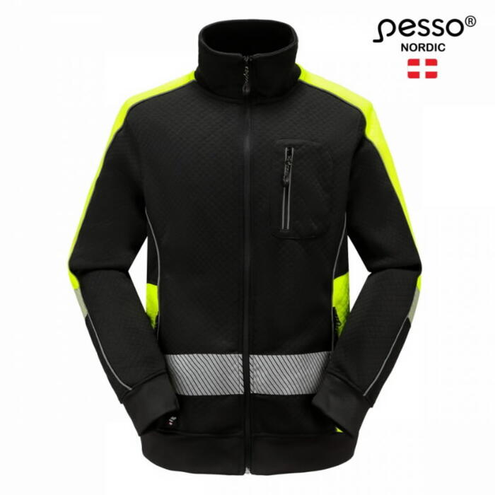 Pesso Hi-vis jaka FL06_B-3XL, 3XL, melna/dzeltena