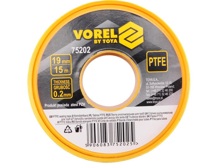 Vorel PTFE LENTE 75202, 15m, 19mm