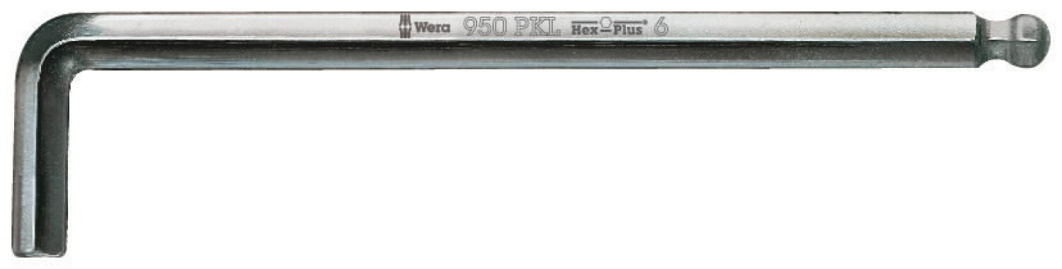 L-seškantis 2.0x100, Wera, 022052, 2.0 mm, hromēta apdare (022052)