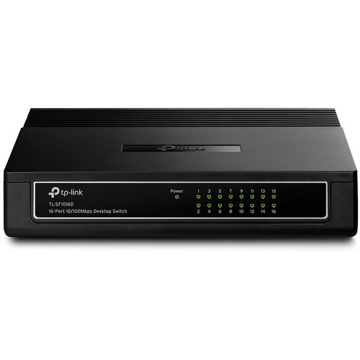 TP-LINK TL-SF1016D настольный коммутатор, 16x10/100Mbps, Auto MDI/MDIX, 2K MAC, без вентилятора, Plug and Play (TL-SF1016D)