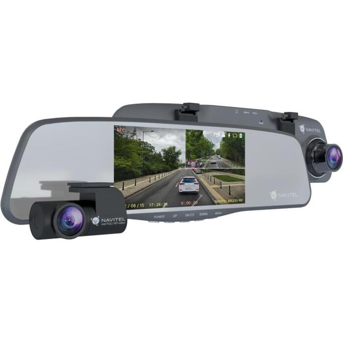 Navitel Умное зеркало заднего вида с DVR MR255NV, 5.5'', 960x480, 45+ стран, G-датчик, микрофон, USB-C, microSD (MR255NV)