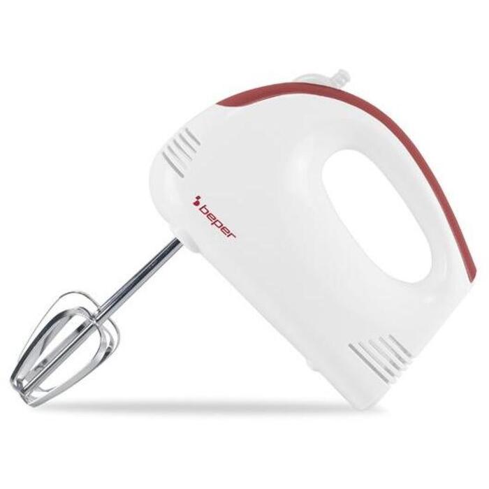 Beper Миксер P102SBA110, 200 Вт, 5 скоростей, насадки из нержавеющей стали, резиновая ручка, моющиеся насадки (P102SBA110)