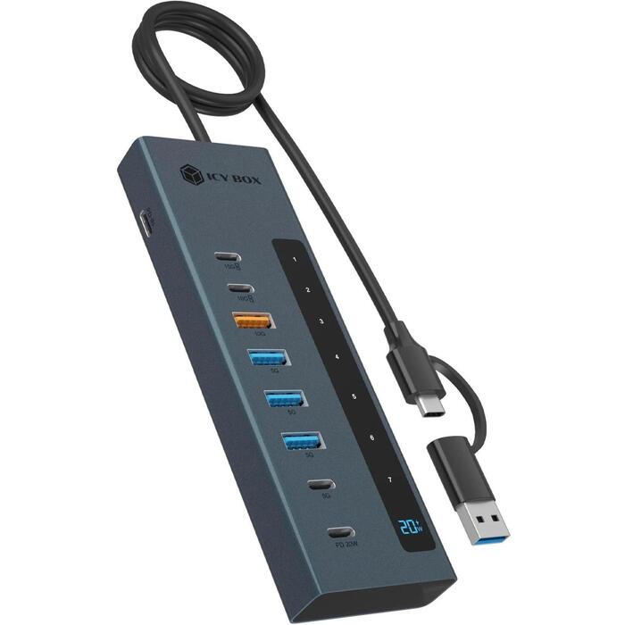 Raidsonic IB-HUB1743-CPD 9-in-1 USB centrmezgls, 100W