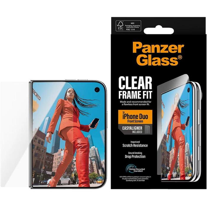 PanzerGlass FrameFit w. EasyAligner | Screen protector | Apple | iPhone Duo | Glass | Transparent (PG05367)