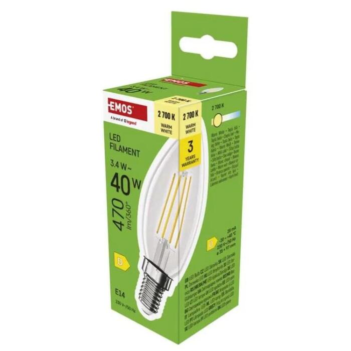 Emos LED spuldze Filament Candle ZF3D22