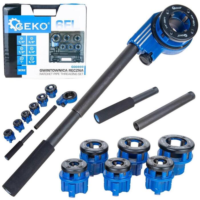 Geko G00999 Rokas cauruļu vītņotājkomplekts, 6