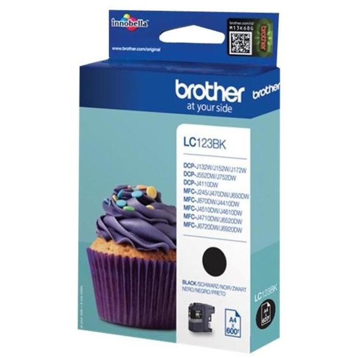 Brother LC123BK tintes kasetne, melna, 600