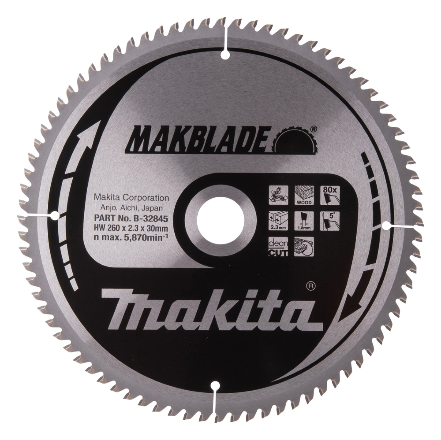 Zāģripa Makblade MAKITA B-32845 260x30x2,3mm