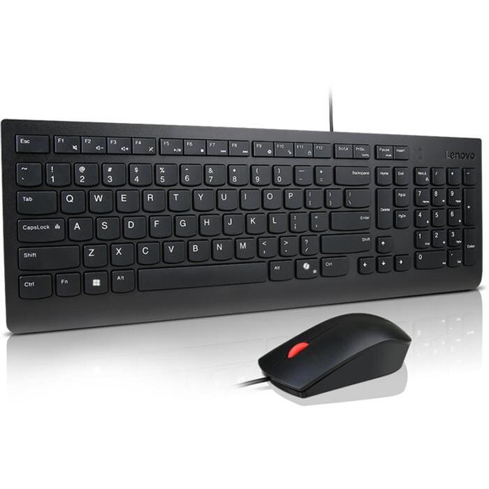 Lenovo Klaviatūra un pele komplekts 4X31R64446, USB, 3 taustiņi, melna, QWERTY, Nordic, izturīga pret izliešanu (4X31R64446)