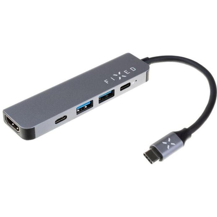 Fixed dokstacija FIXHU-MN-GR, 5-portu USB-C HUB