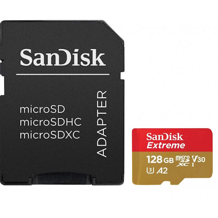 MicroSDXC Extreme atmiņas karte 128GB darbības
