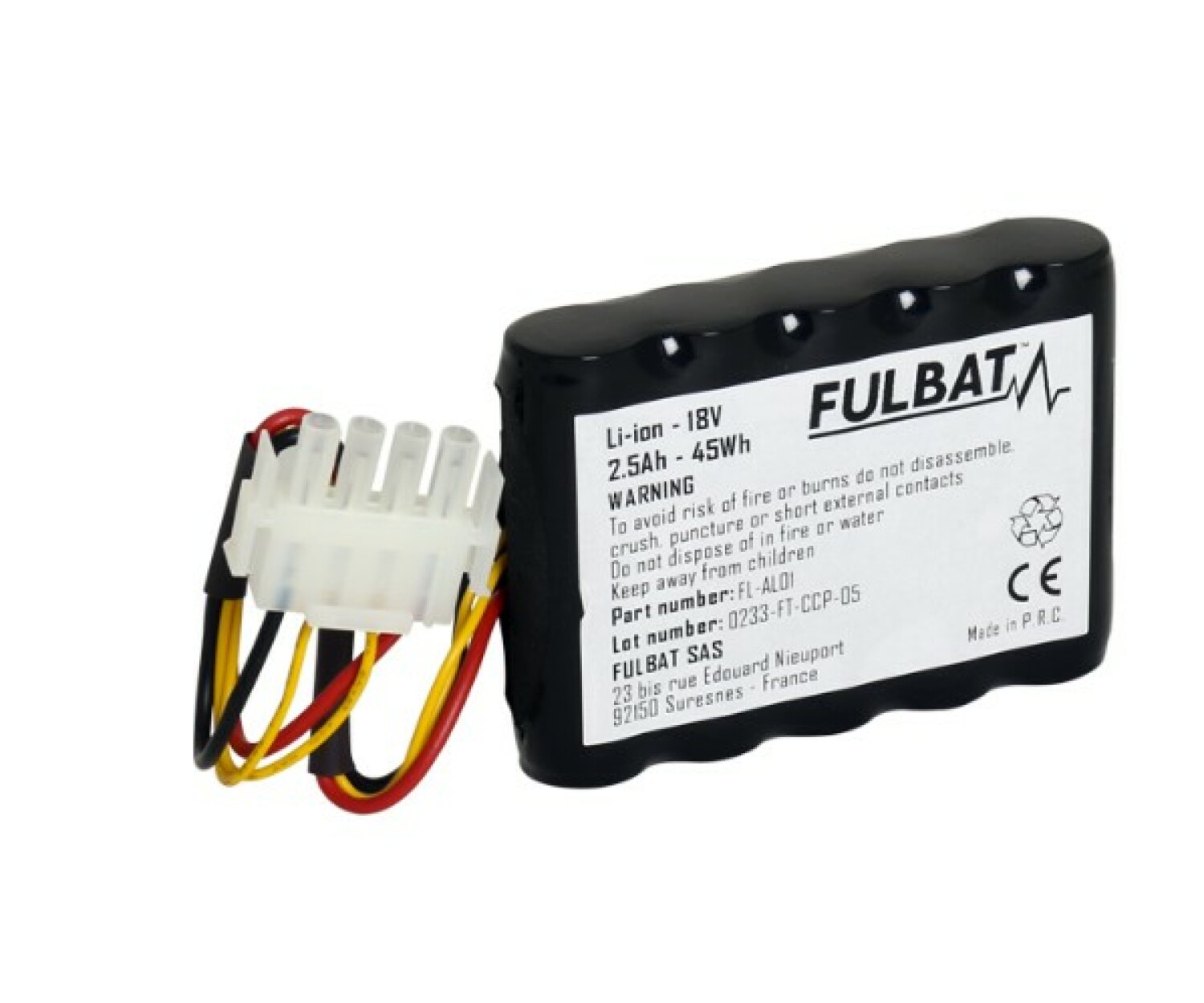 Fulbat Аккумулятор FL-AL01 560601, 18V, 2,5Ah, 94x69x25,5мм, двигатель, аналог AL-KO 440454, 441154, 442175 (560601)