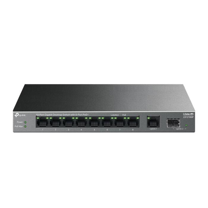 TP-LINK LS1210GP galda komutators, 9x gigabitu