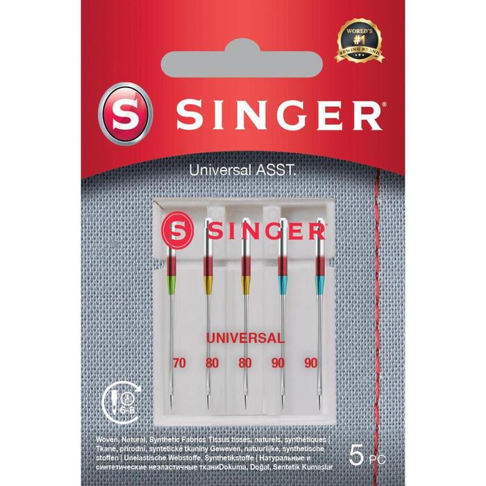 Singer Universālā adata ASST 5PK audumiem