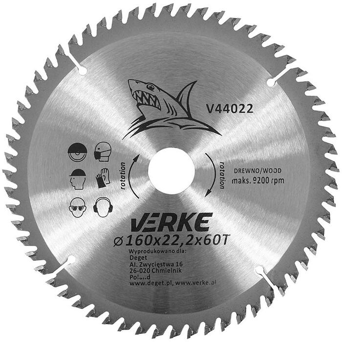 Zāģa ripa kokam 160x22.2x60z VERKE (V44022)