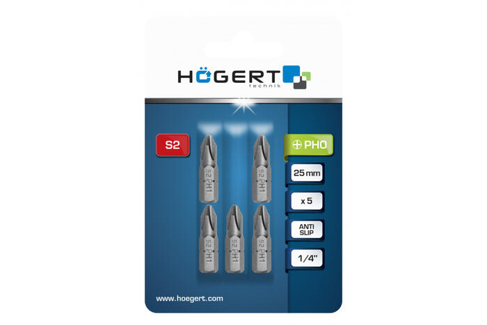 Skrūvgriezis bits PH0 25 mm, HOGERT
