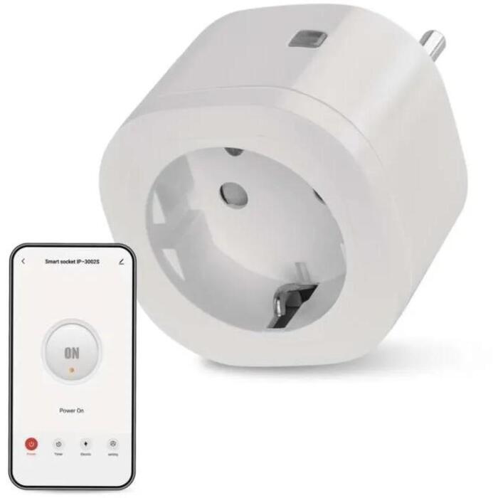 Emos WiFi розетка IP-3002S P5531, 230 V~/16 A, 3680 W, 30 программ, 15 розеток, защита от детей, Wi-Fi 802.11 b/g/n (P5531)