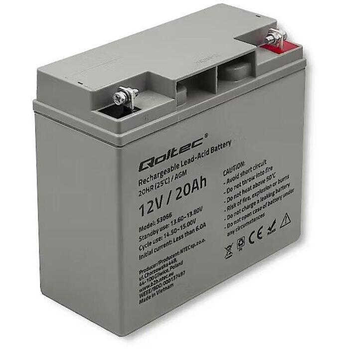 QOLTEC 53066 AGM battery 12V 20Ah