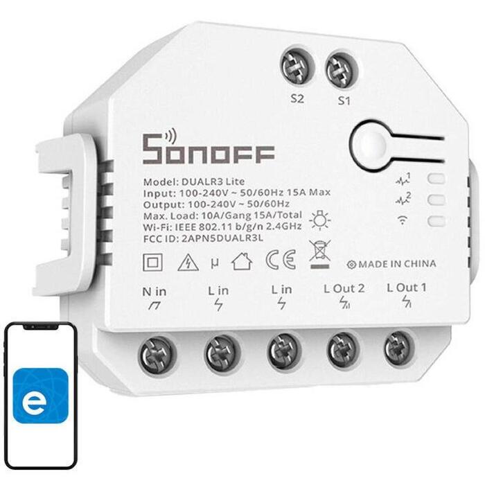 Sonoff viedais gaismas slēdzis DUALR3 Lite