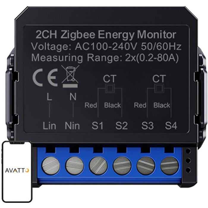 Avatto ZWPM16-2 viedais divvirzienu enerģijas skaitītājs