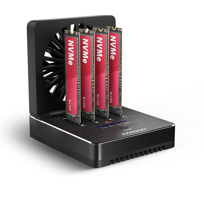Axagon док-станция ADSA-M2C44, 4x M.2 NVMe SSD, клонирование диска без ПК (ADSA-M2C44)