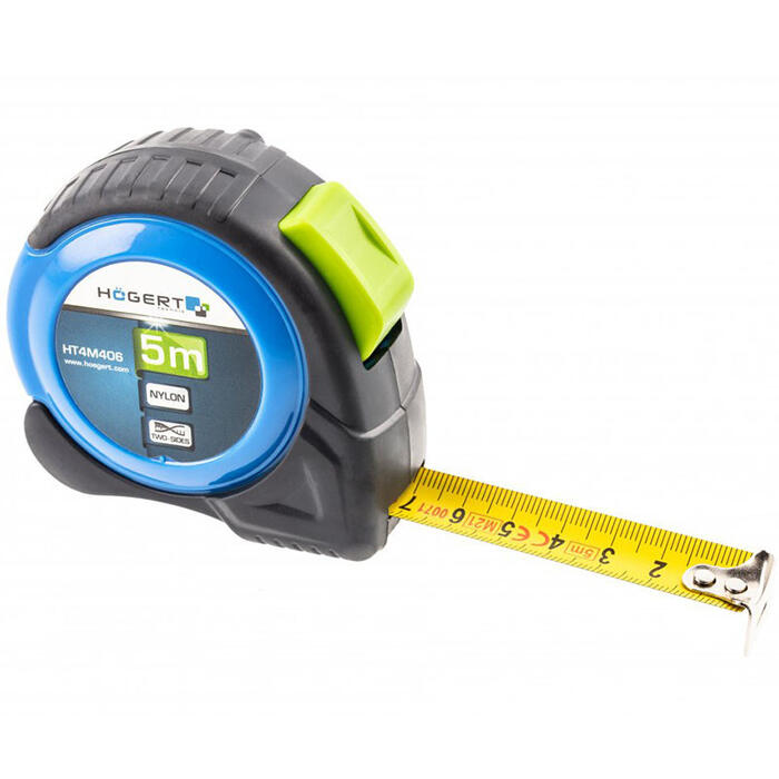Mērlente 5m, 19mm, neilona, 2 pusējā