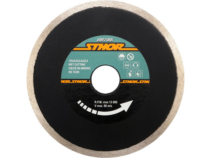 DIAMOND BLADE, CONTINOUS RIM 125MM 08786