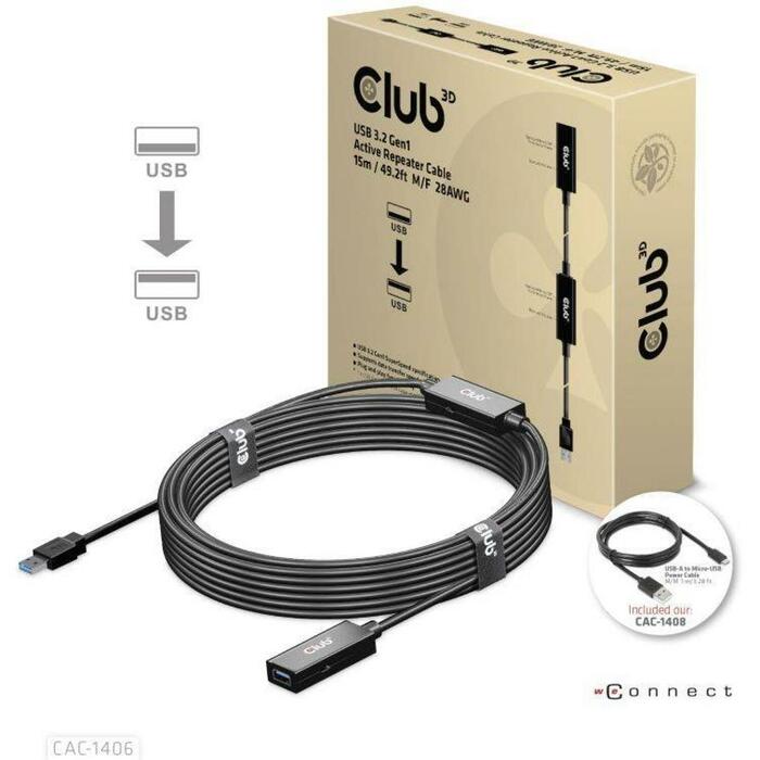 Club3D USB kabelis CAC-1406, 15m, USB