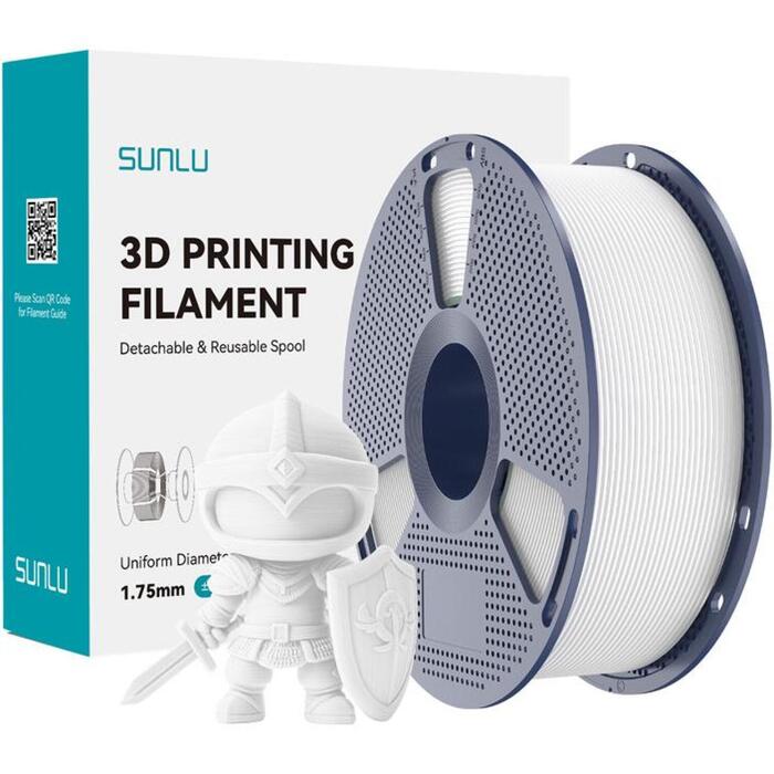 Sunlu PLA+ pavediens PLA+ W, balts