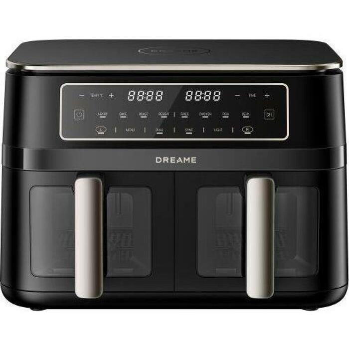 Dreame DZ30-BK аэрофритюрница без масла 2 зоны для жарки запекания и гриля 11L 3000W Черный (DZ30-BK)