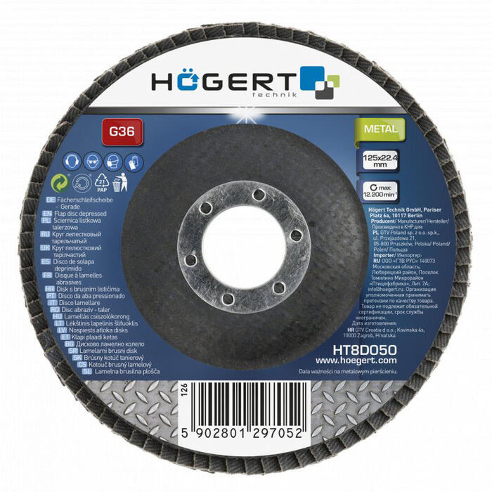 Slīpējamais disks lapiņu G36 125mm Standard
