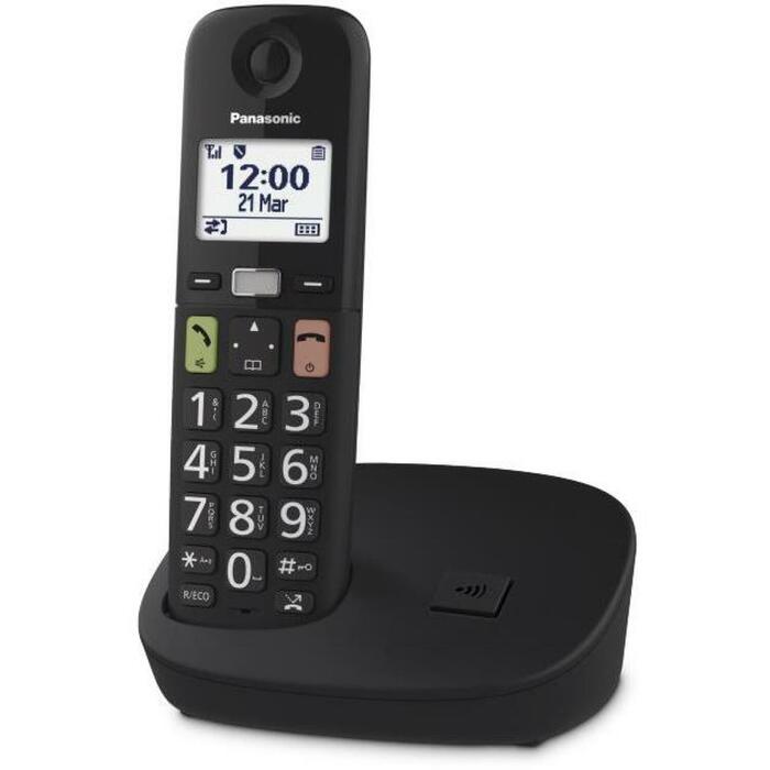 Panasonic telefons KX-TGU110FXB, melns, 100 kontaktu