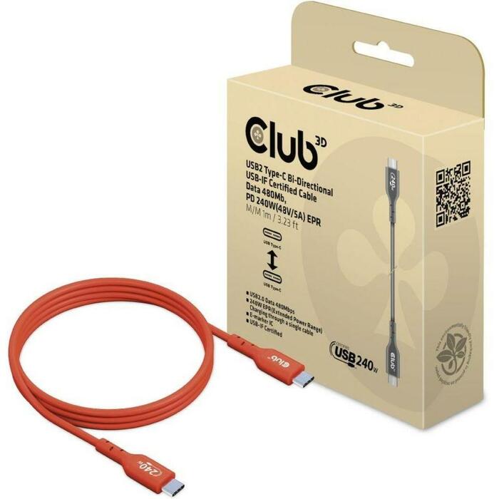 Club3D kabelis USB-C uz USB-C 1m