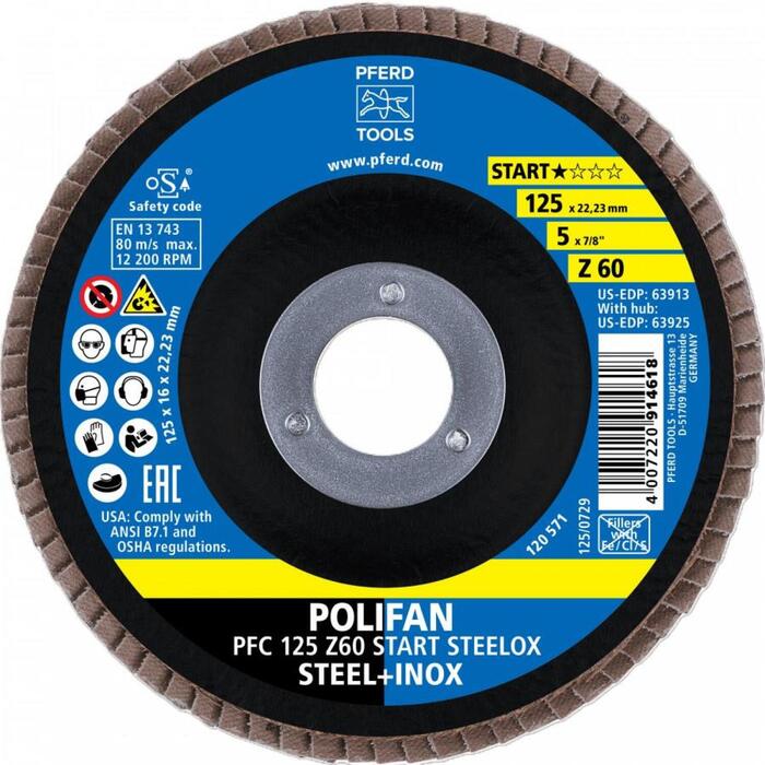 Lameļu disks START STEELOX 125mm Z60 PFC, Pferd (111451&PFERD)
