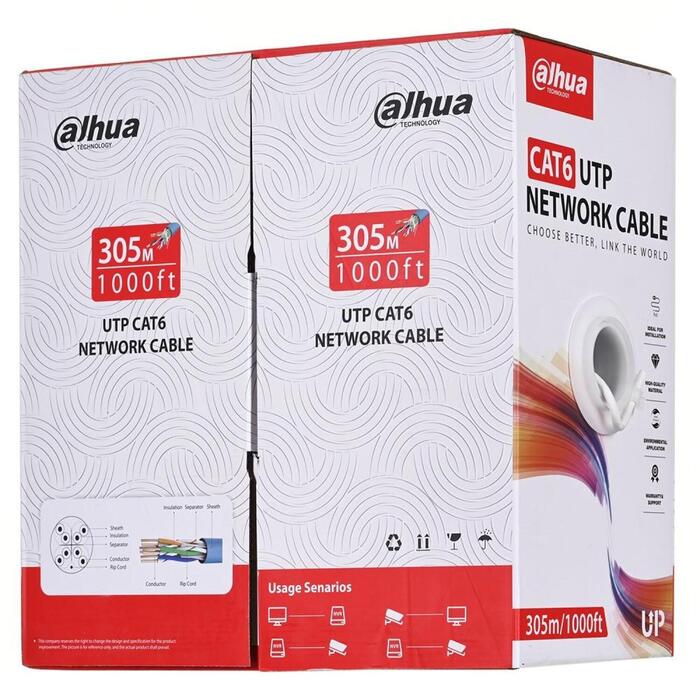 Dahua kabelis PFM920I-6UN-C-V2, 305m, Cat6, U/UTP