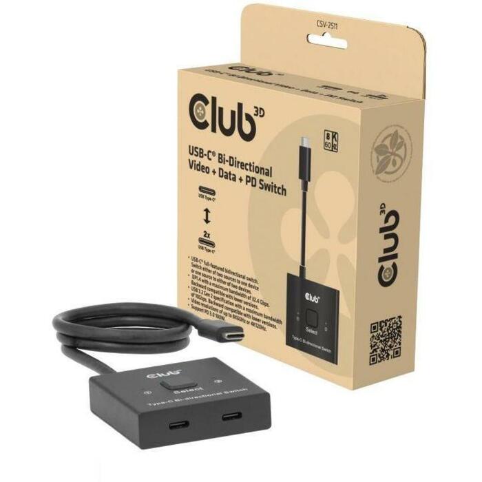 Club3D dokstacija CSV-2511 USB-C 2portu, 8K