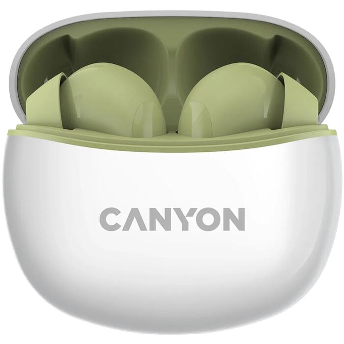 Беспроводные TWS наушники с Bluetooth соединением TWS-5 Зелёные CNS-TWS5GR CANYON (CNS-TWS5GR)