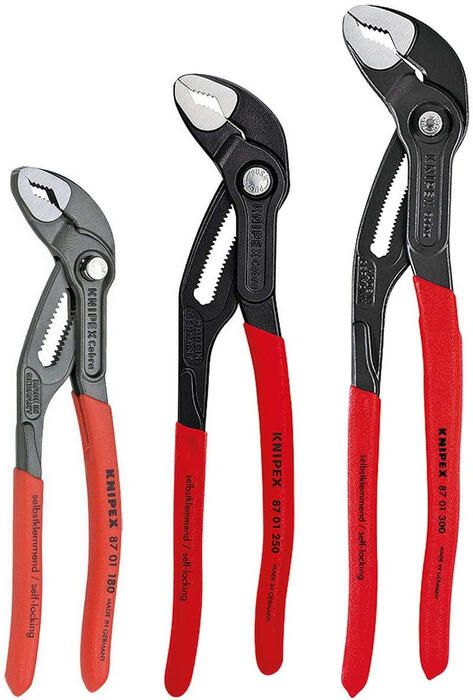 Ūdens sūkņa knaibles KNIPEX Cobra® 00 20 09 V02, komplekts 3gab. (00 20 09 V02)