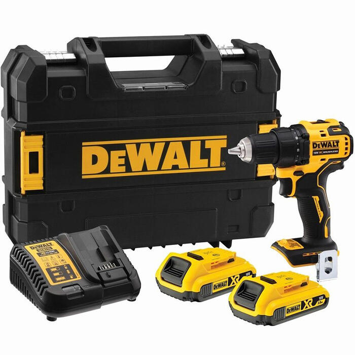 Аккумуляторная дрель-шуруповерт 18 В, 2 x 2 Ач DCD708D2T-QW DEWALT (DCD708D2T-QW)