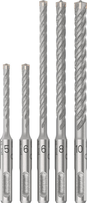 5 SDS plus-5X komplekts 5/6/6/8/10 mm, Perforatora urbjiem, smalcinātājiem PRO SDS PLUS-5X PERFORATORU TRIECIENURBJU KOMPLEKTS, 2608833910, BOSCH (2608833910)