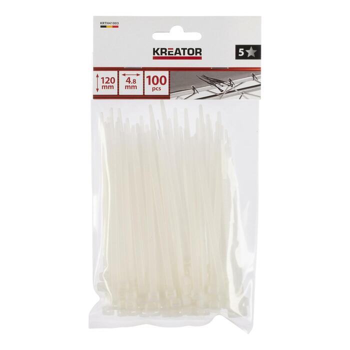 Plastmasas savilcēji, balti 4,8x120mm, 100