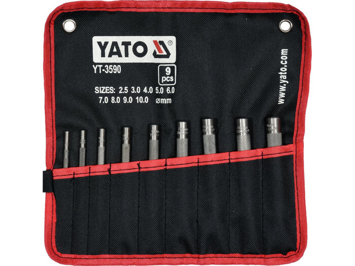 Yato caurumu perforators YT-3590, 9 gab