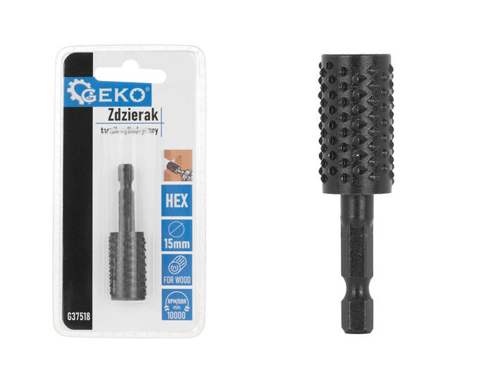 Cilindrisks koka skrāpis 15mm HEX, izturīgs
