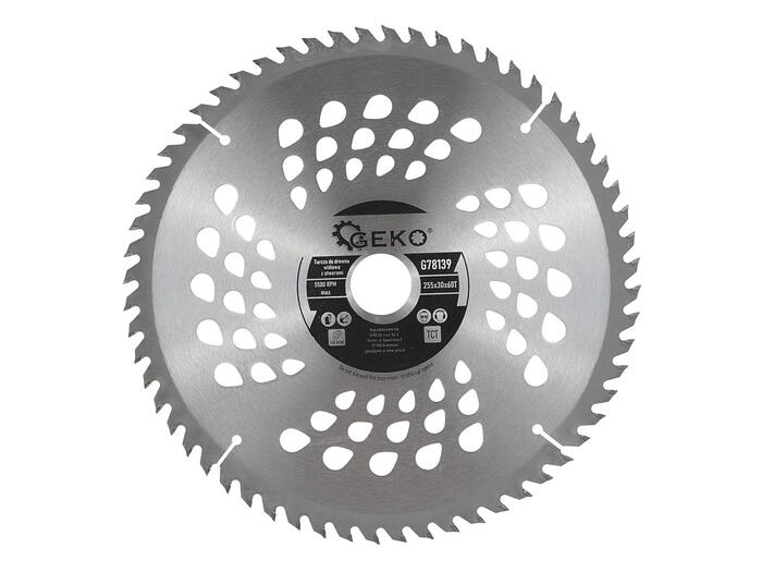 Geko G78139 ripzāģa disks 255x30x60T, volframa