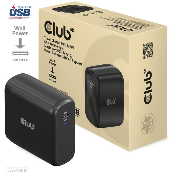Club3D lādētājs CAC-1908EU 100W, USB Type-C