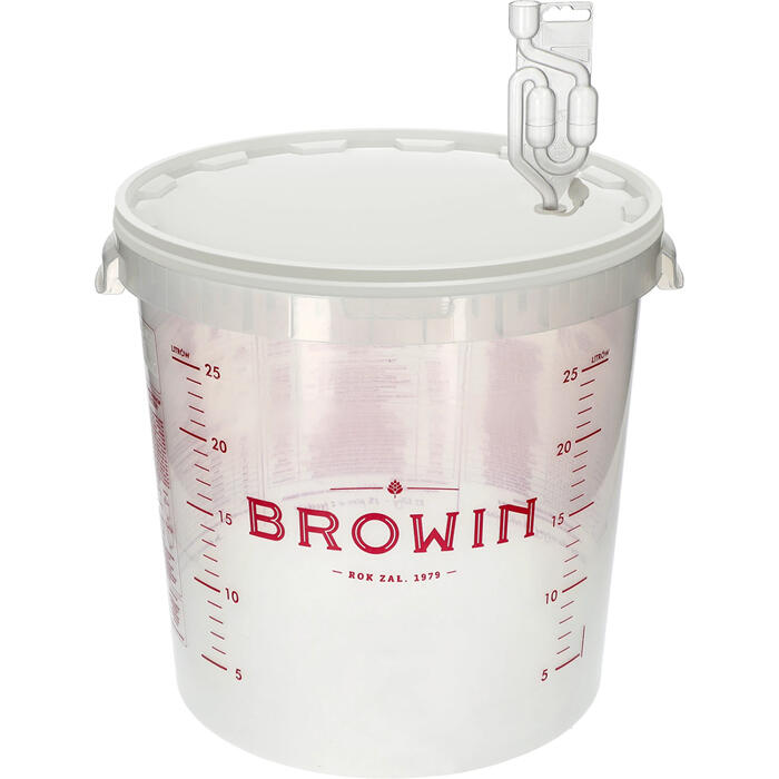 Browin емкость для ферментации 340461, 30л, полипропилен без BPA, со шкалой, 2 пробки, 3 гидрозатвора (340461)